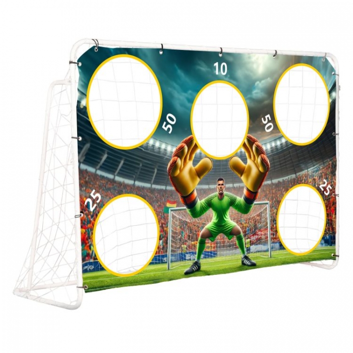 Poarta Ecotoys 180x122 cm cu covoras antrenament - imagine 8