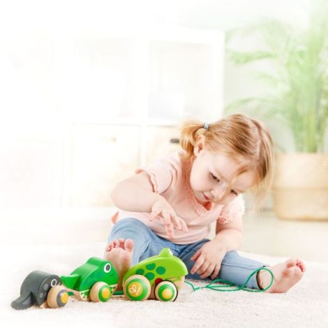 Hape Jucarie din Lemn Broscute de Tras Educational - imagine 2