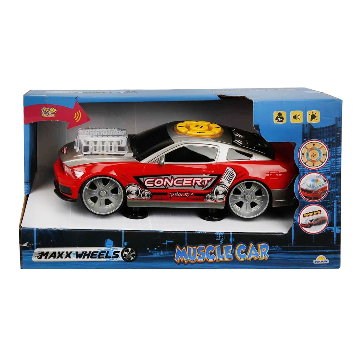 Masina Muscle Car Maxx Wheels Rosu Sunete Lumini