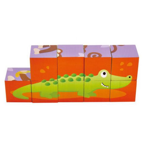 Hape Puzzle Jungla din Lemn, 6 Animale - imagine 6