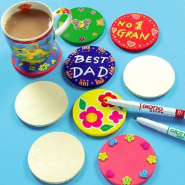 Suporturi Pahar Lemn Baker Ross - Set 10 Bucăți DIY