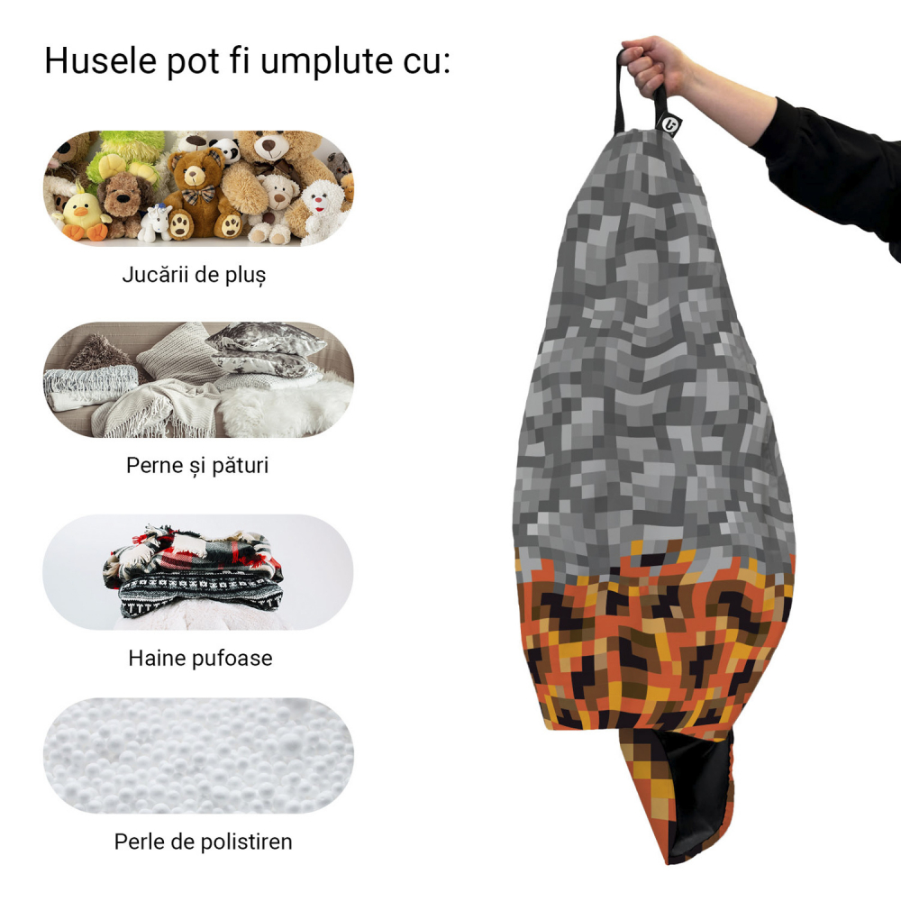 Husa Fotoliu Puf Para XL Minecraft | Updeco