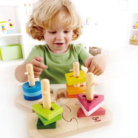 Hape Puzzle Lemn Forme - Jucărie Educativă - imagine 2