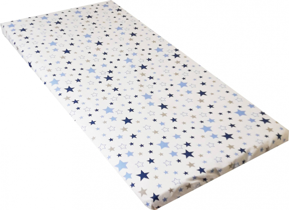 Cearceaf Elastic Blue Stars 120x60 cm Nichiduța