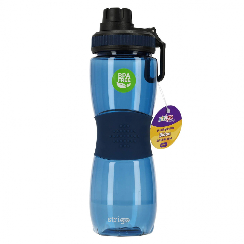 Bidon Strigo 600ml Albastru cu Mânner