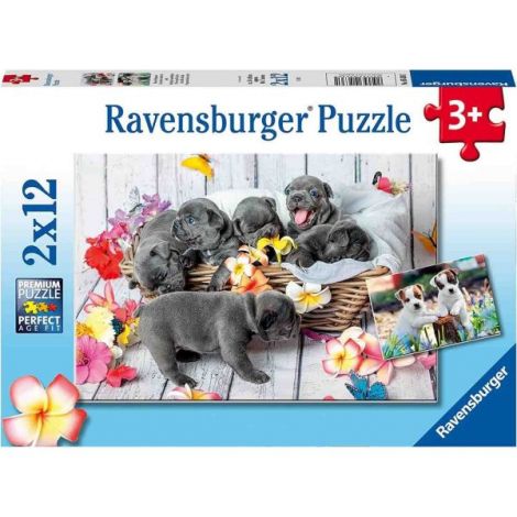 Puzzle Cateluși Ravensburger 2x12 Piese - imagine 3