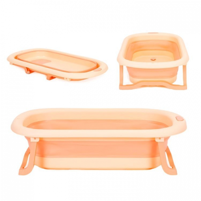 Cadită Baie Pliabilă Ecotoys Roz cu Dop Scurgere - imagine 9