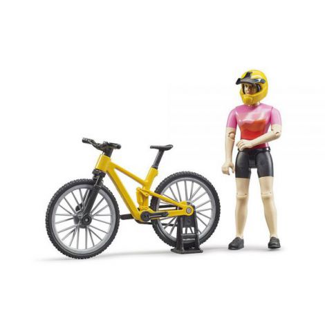 Bruder Figurină Ciclist cu Bicicletă de Munte