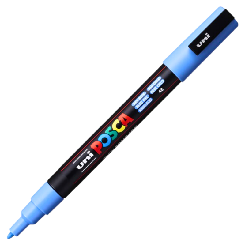 Marker Posca PC-3M Sky Blue, Varf Fin