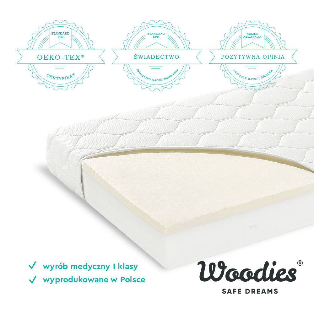 Saltea Woodies Quality 160x80 cm, Spumă PUR și Husă Delicată