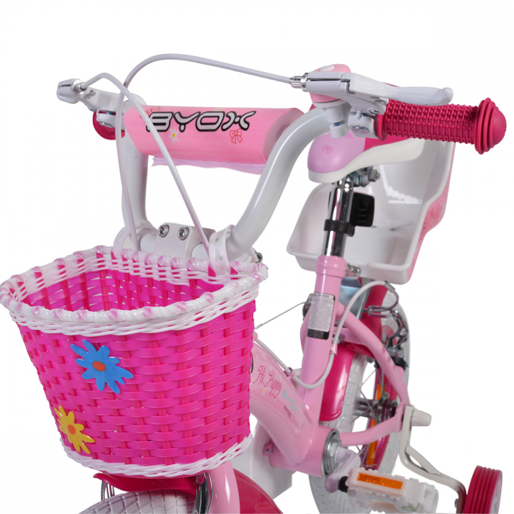 Coș Bicicletă Byox Flower Pink, Montare Ușoară - imagine 3