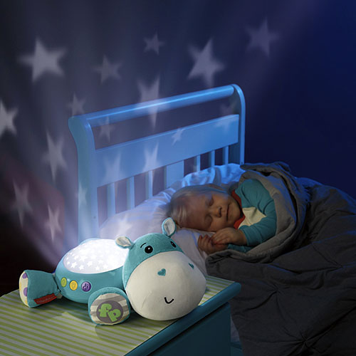 Lampa de veghe Fisher Price Hipopotam Albastru