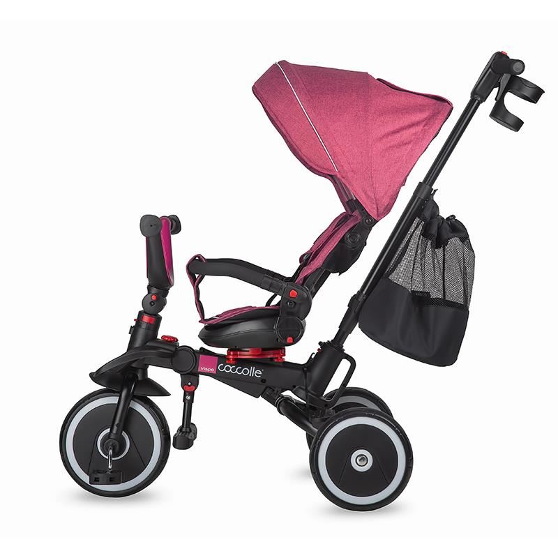 Tricicleta Coccolle Vispo Magenta | Multifuncțională Pliabilă - imagine 2
