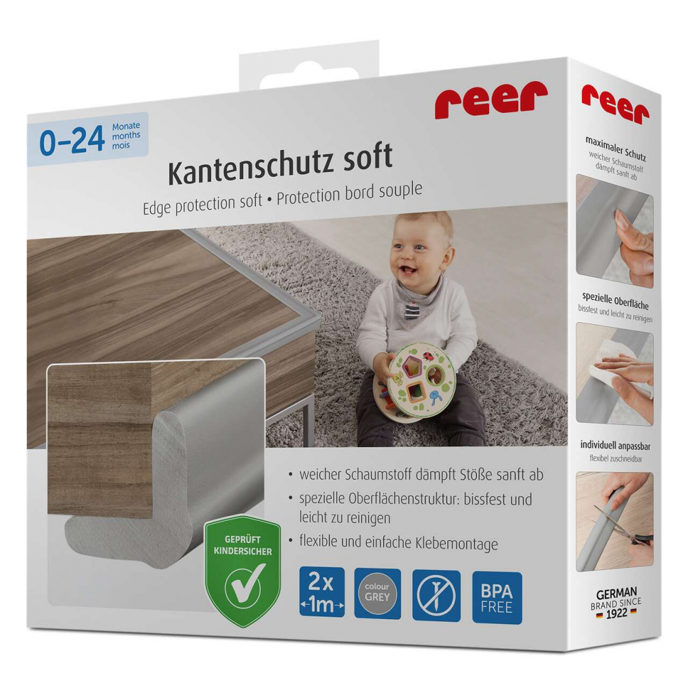 Set protectii muchii Reer, gri, 2x1m - imagine 2