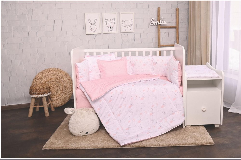 Set Lenjerie Pat 8 Piese Lorelli Pink Moons Stars
