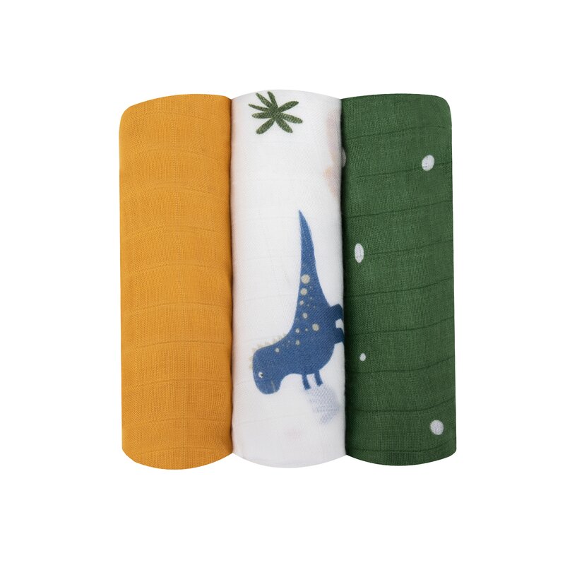 Set 3 Scutece Bambus Dino Lionelo 70x70 cm - imagine 2