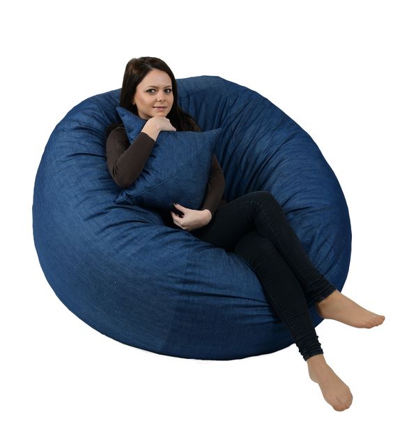 Fotoliu Puf King Size Blue Denim - Pufrelax