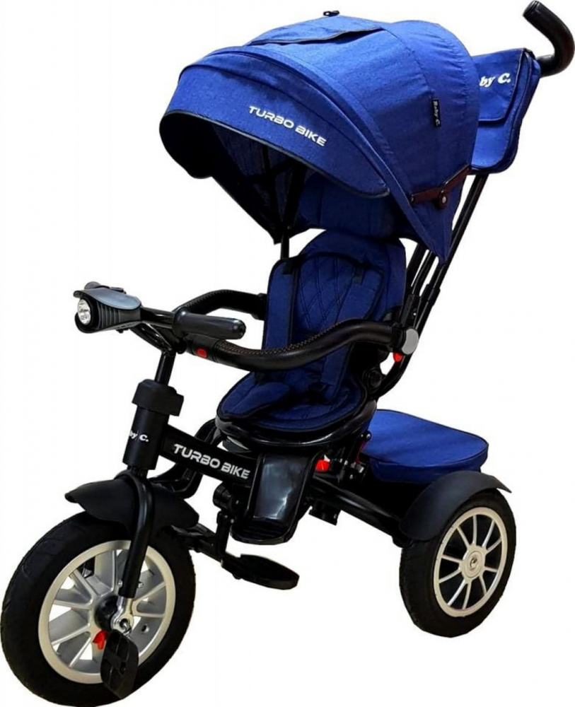 Baby Care Turbo Bike - Tricicleta Albastră cu Far - imagine 2
