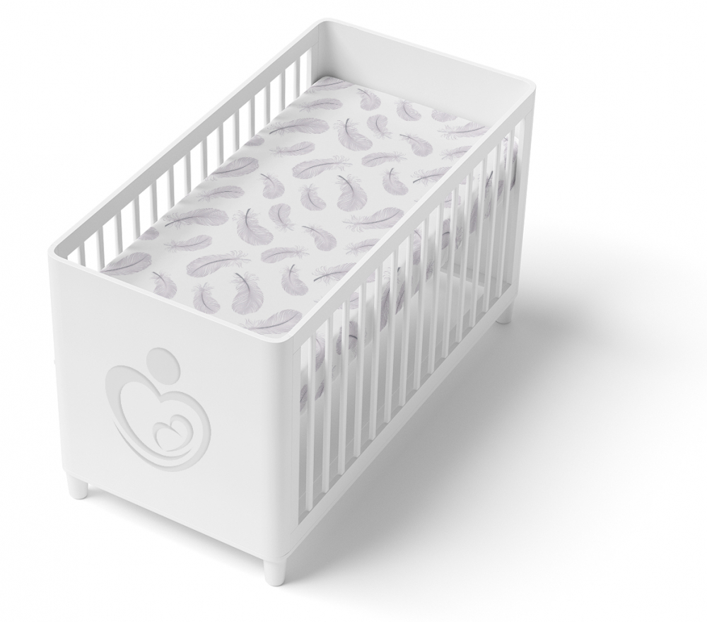 Cearceaf elastic Babymam Grey Fluff 160x80 cm - imagine 3