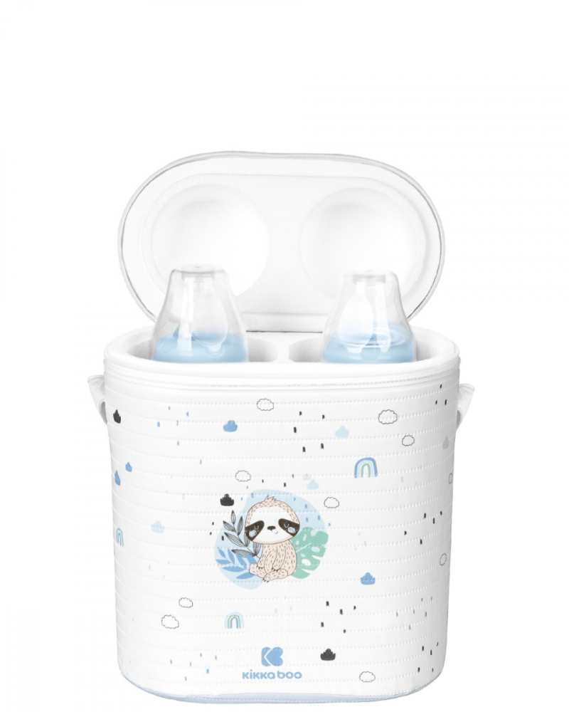 Suport Termoizolant KikkaBoo Savanna Blue 2 Biberoane - imagine 5
