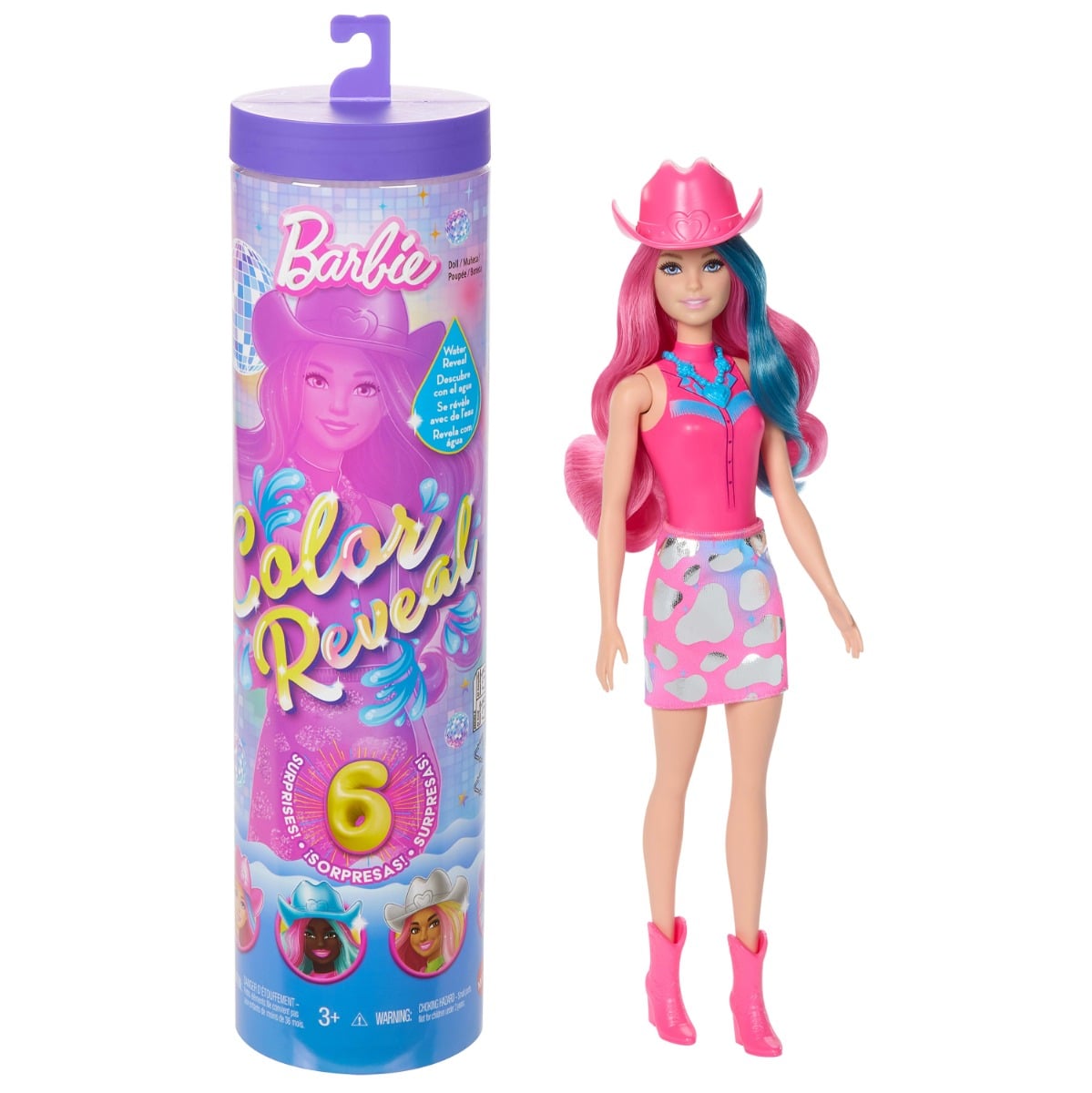 Păpușă Barbie Color Reveal Disco Star 6 Surprize