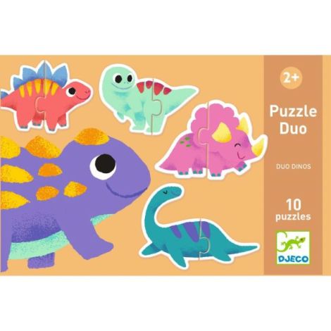 Puzzle Duo Micii Dinozauri Djeco Educativ - imagine 4