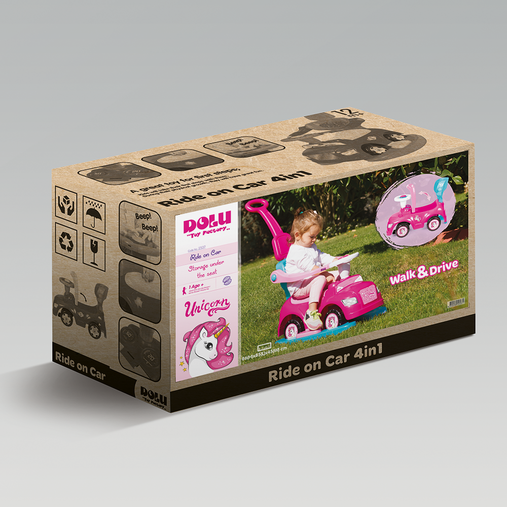 Dolu 4 in 1 Step Car Unicorn, Masinuta Impins - imagine 3