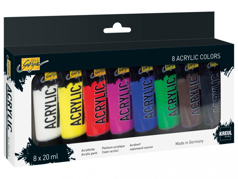 Vopsea Acrilica Solo Goya, Set 8x20ml, Kreul