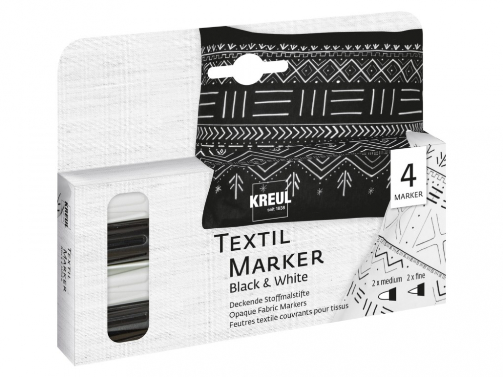 Set Markere Textile Opak Kreul, 4 Bucăți