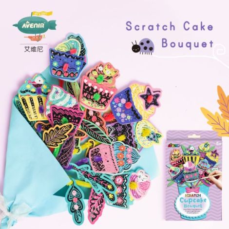 Set creativ Scratch Buchet-Tort Avenir | Jucarie manuala - imagine 4