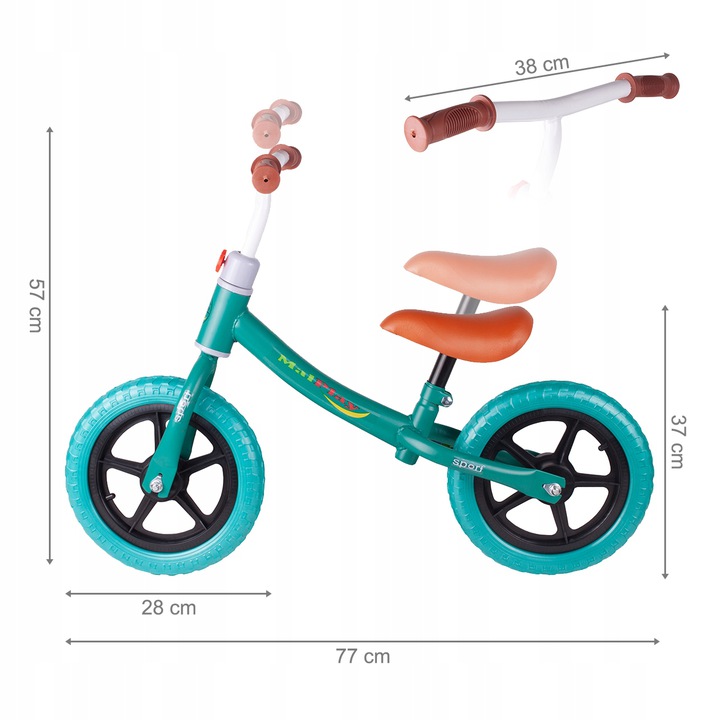 Bicicleta Malplay Push Sport Albastru, Fara Pedale - imagine 5
