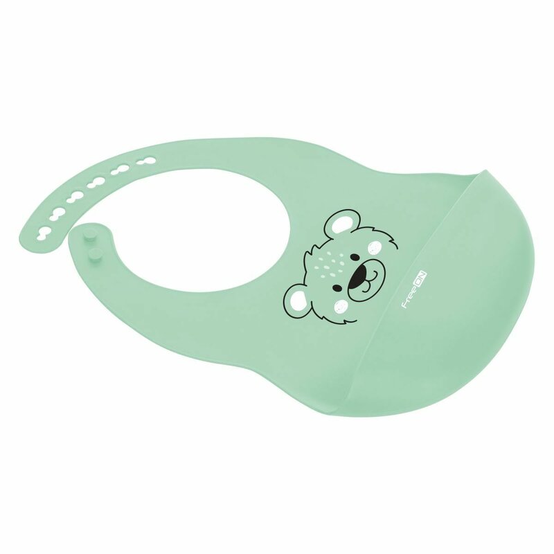 Baveta Silicon FreeON Bear Green cu Buzunar - imagine 3