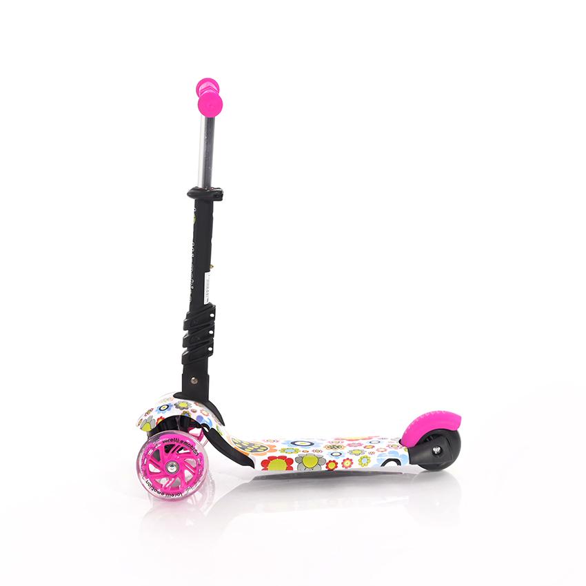 Lorelli Trotineta 3 Roti LED Pink Flowers - imagine 5