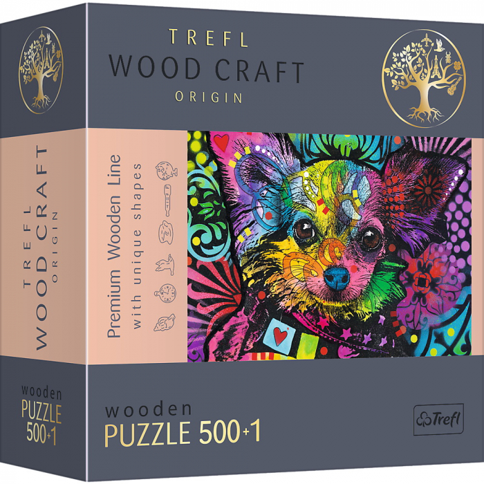 Puzzle Trefl Lemn 500+1 Piese - Cățeluși Drăgălași