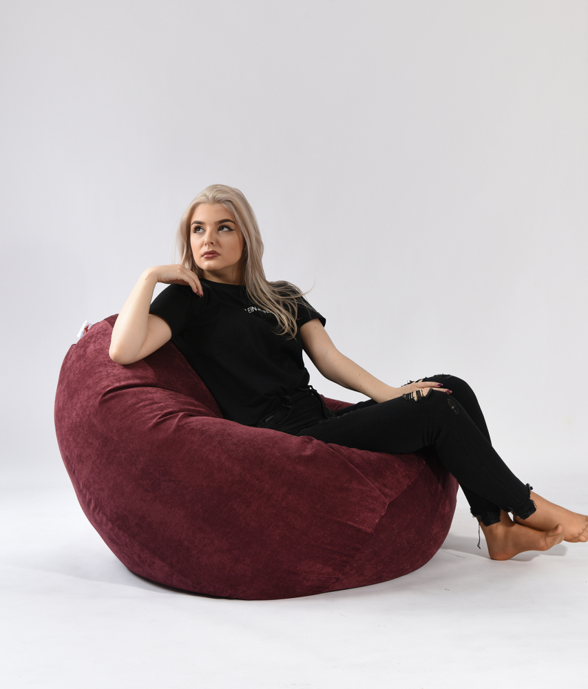 Fotoliu Pufrelax Nirvana Velvet Marsala