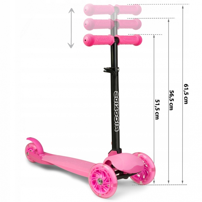 Trotineta Ricokids Loco LED Roz Pliabilă - imagine 5
