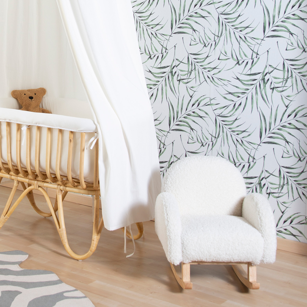 Scaun balansoar Childhome Teddy alb pentru copii - imagine 4