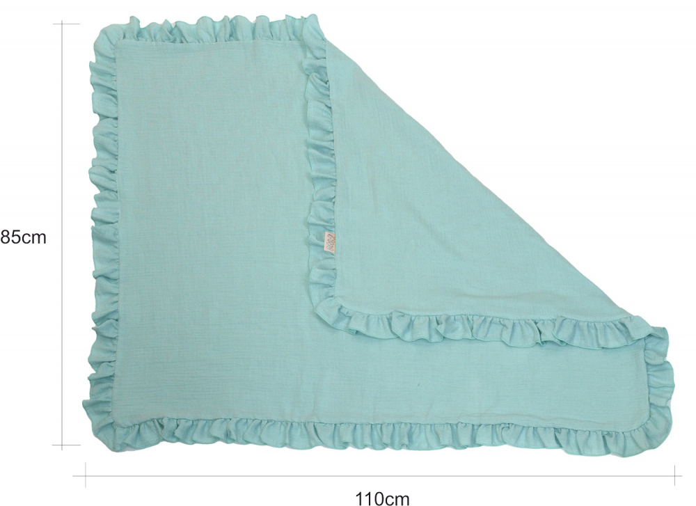 Paturica Muselina Amy 110x85cm Mint - Bumbac Premium - imagine 3