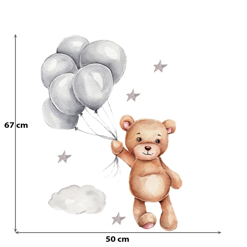 Sticker Decorativ Ursulet cu Baloane Sipo - imagine 4