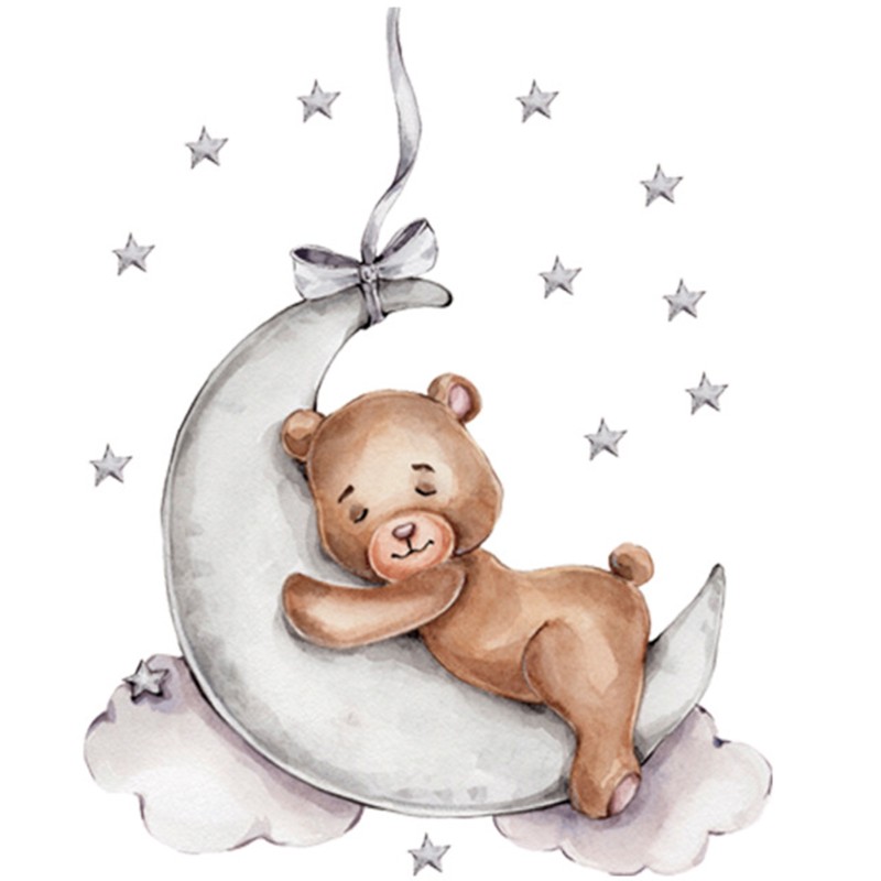 Sticker Autoadeziv Ursulet pe Lună Sipo 72x57cm - imagine 4