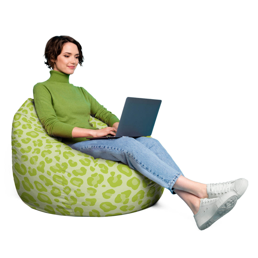 Fotoliu puf XL Updeco Leopard Green - imagine 4