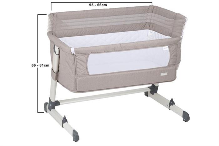 Patut co-sleeper Babygo Beige 2in1 cu saltea - imagine 5