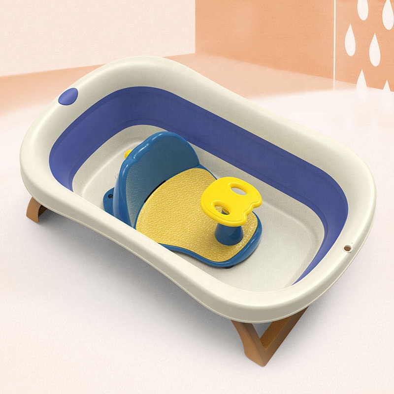 Suport Baie Little Mom Blue cu Scaun și Ventuze - imagine 7