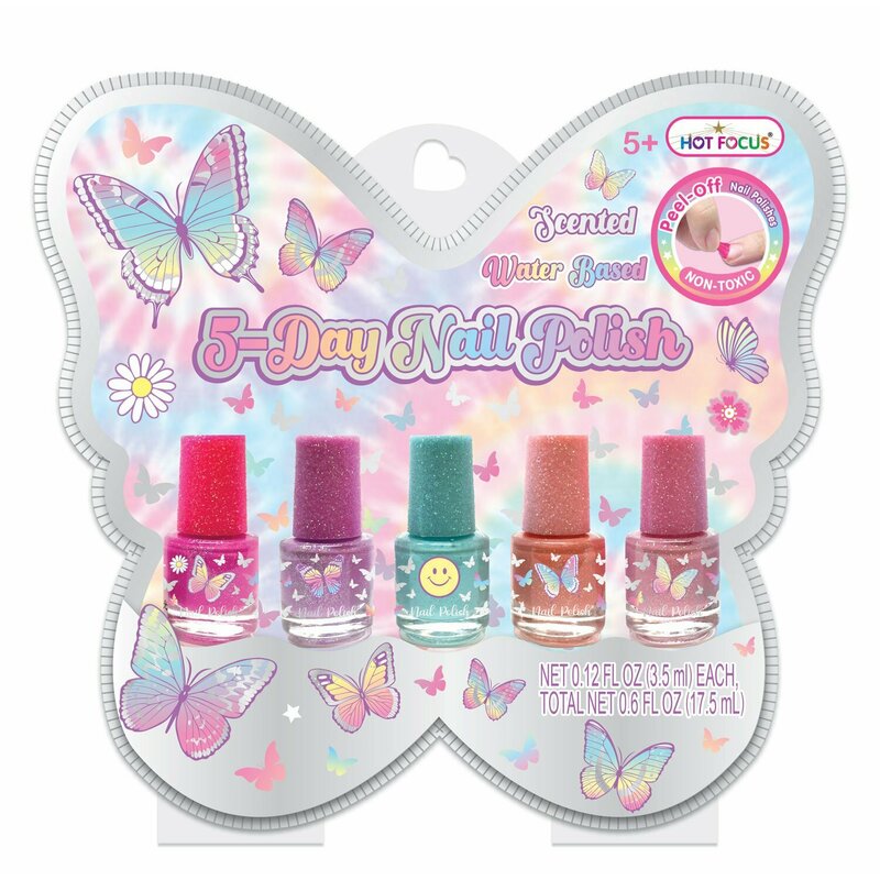 Set 5 Oje Hot Focus Tie Dye Butterfly | Usor de indepartat