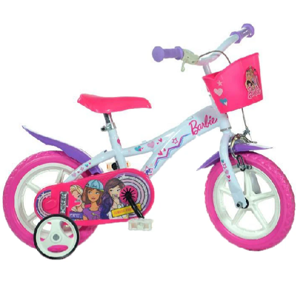 Bicicleta Dino Bikes Barbie 12 inch - Roz și Sigură
