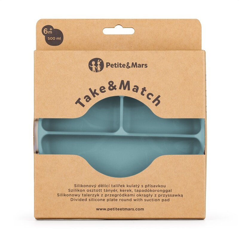 Farfurie Silicon 3 Compart. Petite&mars TakeMatch - imagine 4