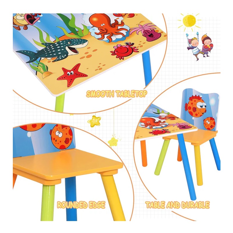 Set Masa+Scaune Copii Ocean Animals Ginger Home - imagine 2