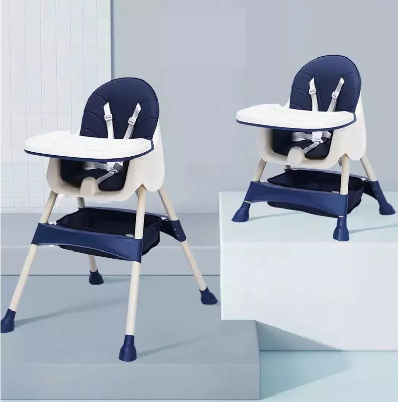 Scaun Little Mom Dinner Dark Blue Transformabil - imagine 4