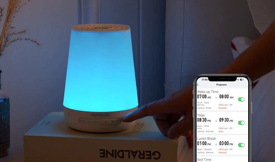 Lampa White Noise Baby Momcozy - Sunete & Lumină - imagine 4