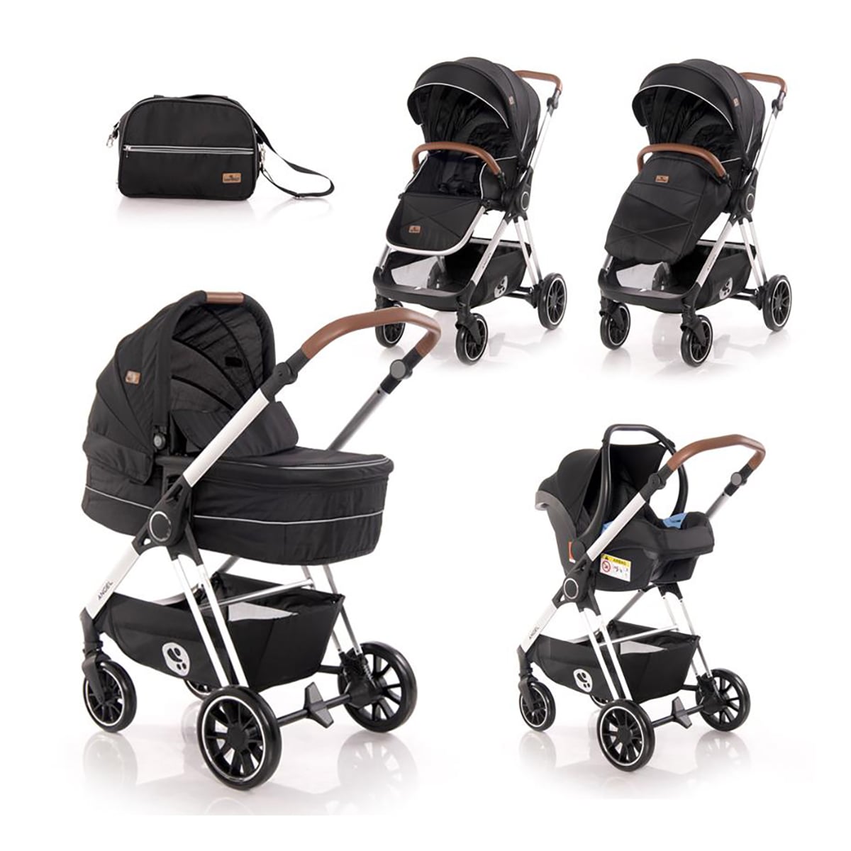 Set Carucior 3 in 1 Lorelli Angel, Aluminiu